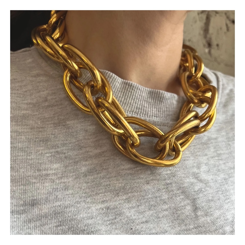Perrine Traverniti designer gold chunky chain necklace Paris France